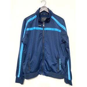 Guess Men's Track Jacket size L Navy Blue Full Zip Windbreaker